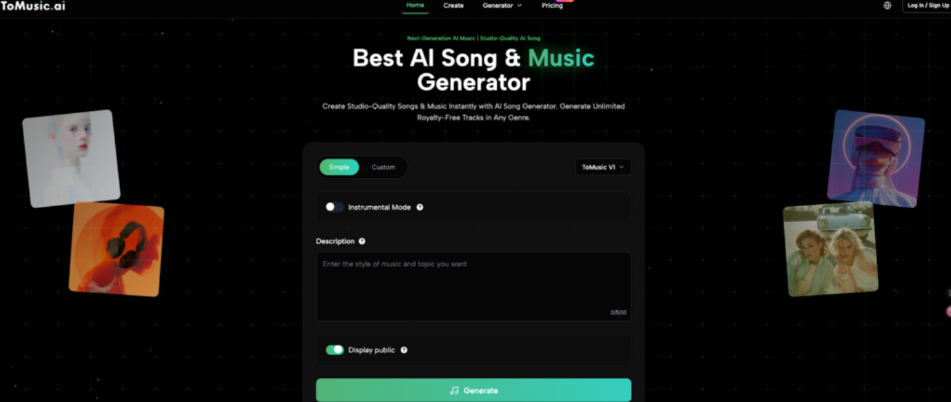 Tomusic Lyric to Song AI：Turn Lyrics into a Full Song in Minutes ...